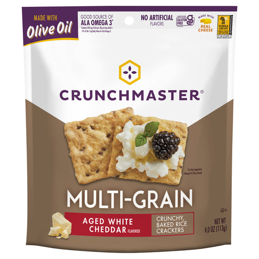 Crunchmaster Cracker Multigrain White Cheddar 4 oz (Pack Of 12)