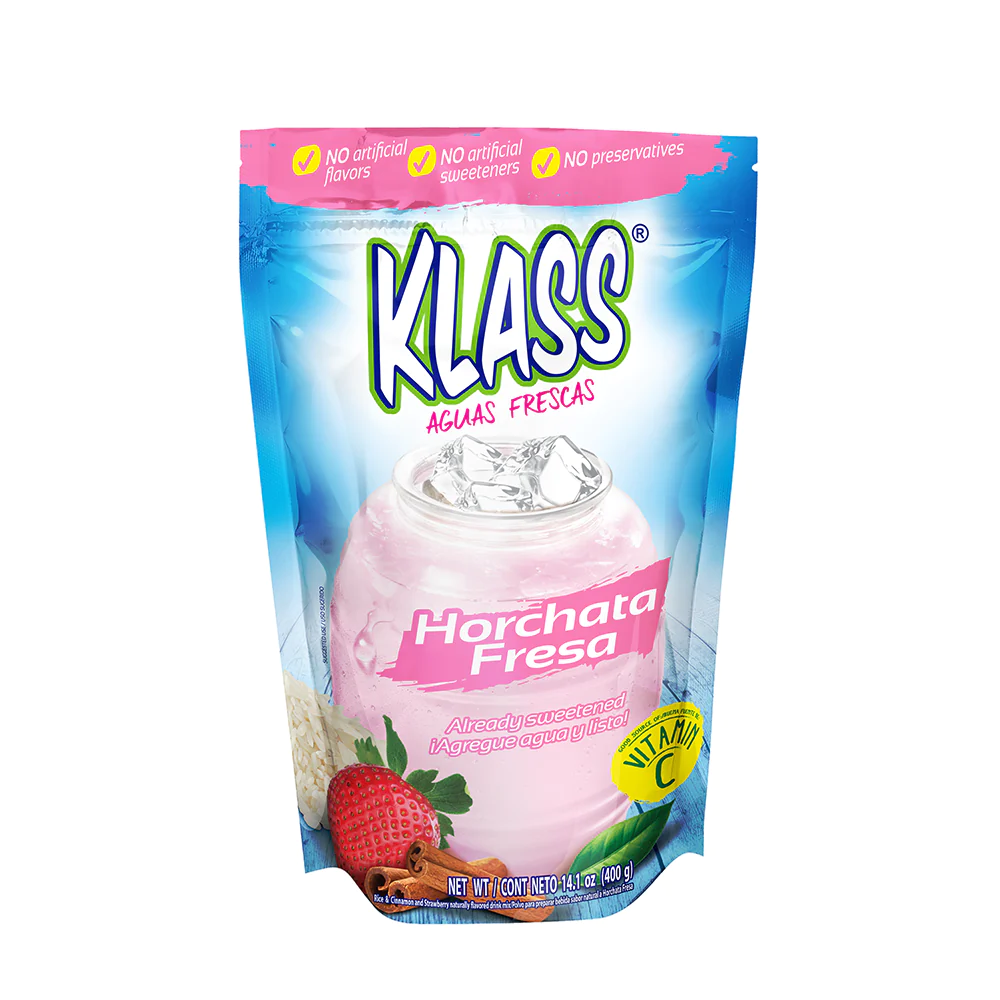 KLASS (Pack Of 24) Klass Beverage Mix Horchata Strawberry 14.1 Oz