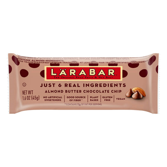 Larabar Bar Almond Butter Chocolate Chip 1.6 Oz Pack of 16