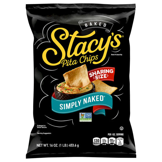 Stacys Pita Chip Chips Pita Simply Naked 16 Oz (Pack of 6)