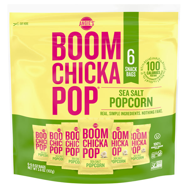ANGIES (Pack of 8) Angies Popcorn Sea Salt Flavor Microwave Popcorn 3.6 Oz