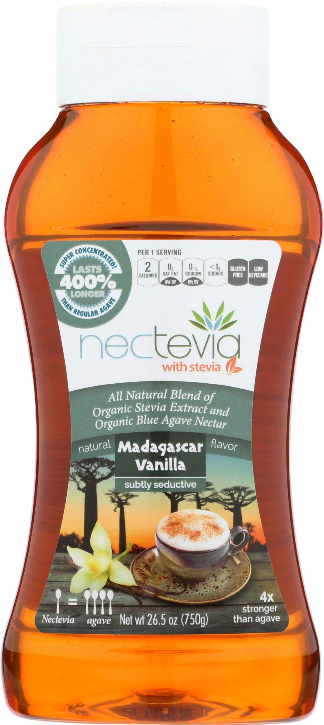 Nectevia Madagascar Vanilla Stevia Infused Agave Nectar - 26.5 Ounce (Pack of 6)