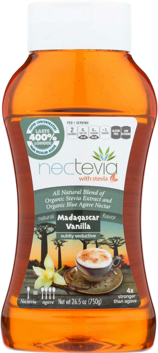 Nectevia Madagascar Vanilla Stevia Infused Agave Nectar - 26.5 Ounce (Pack of 6)