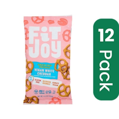 Fitjoy - Pretzels Twist Grain Free White Cheddar 4.5 oz (Pack of 12)