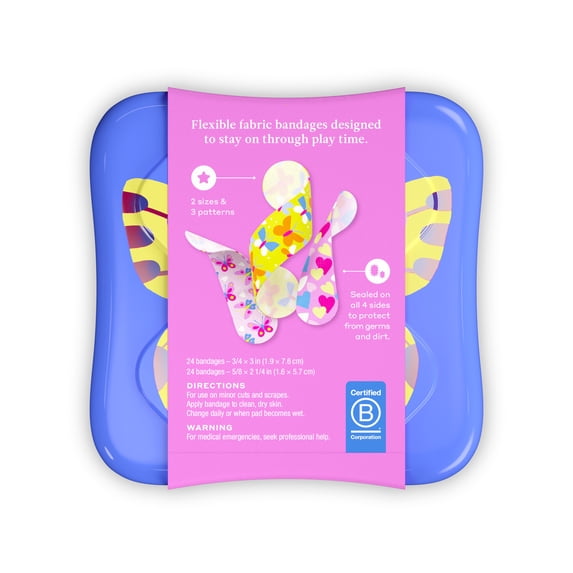 WELLY (Pack Of 8) Welly Butterfly Bandages 48 Pieces Bravery Badges