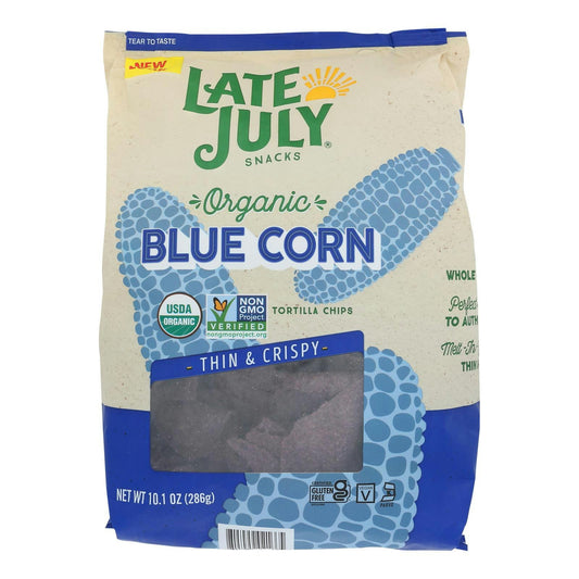 Late July Snacks - Tortilla Chips Blue Sea Salt 10.1 oz (Pack of 9)