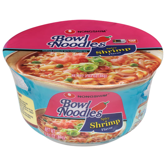 Nong Shim Soup Bowl Noodle Shrimp Spicy 3.03 oz (Pack Of 12)