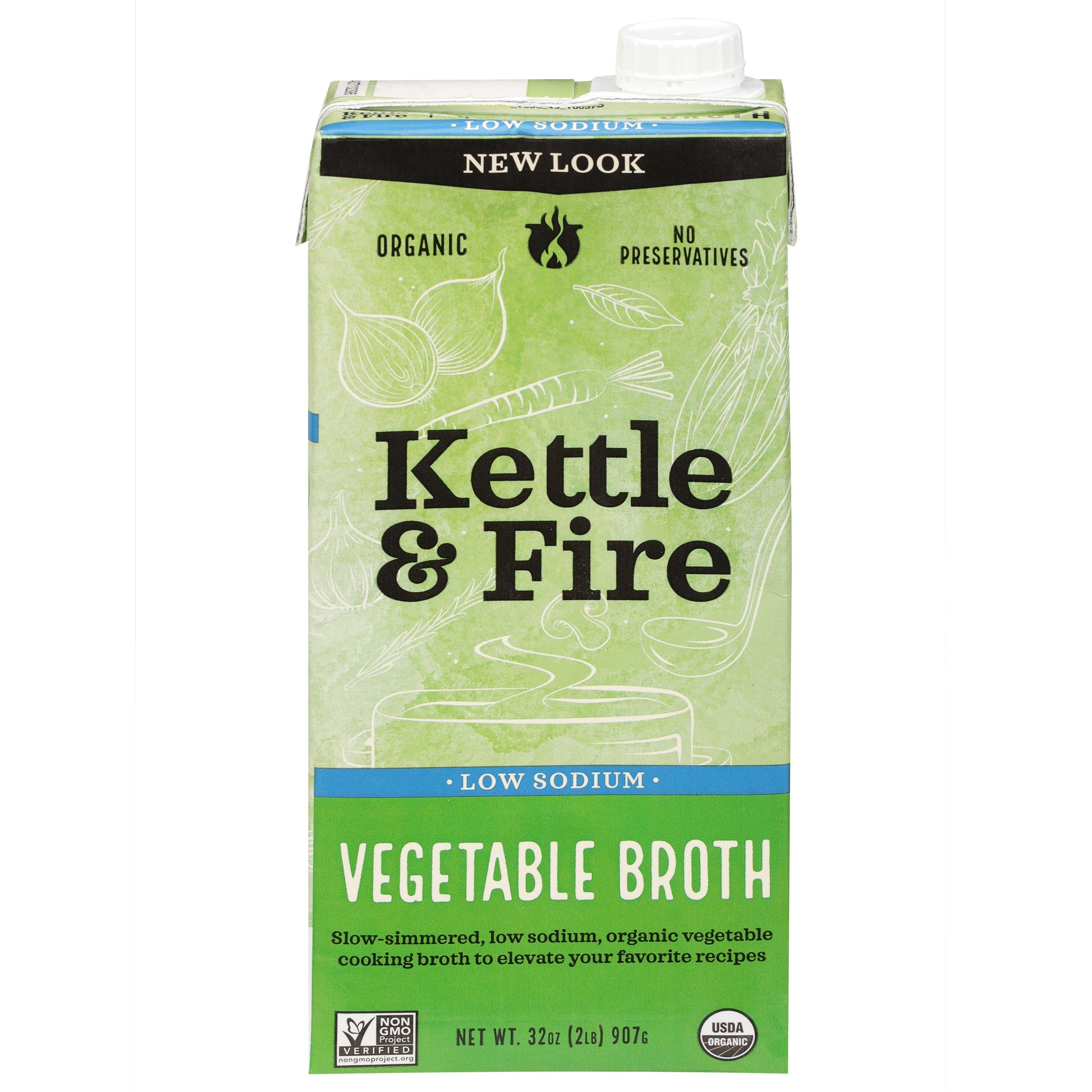Kettle And Fire Broth Vegetable Cooking Light Sodium 32 oz (Pack Of 6)