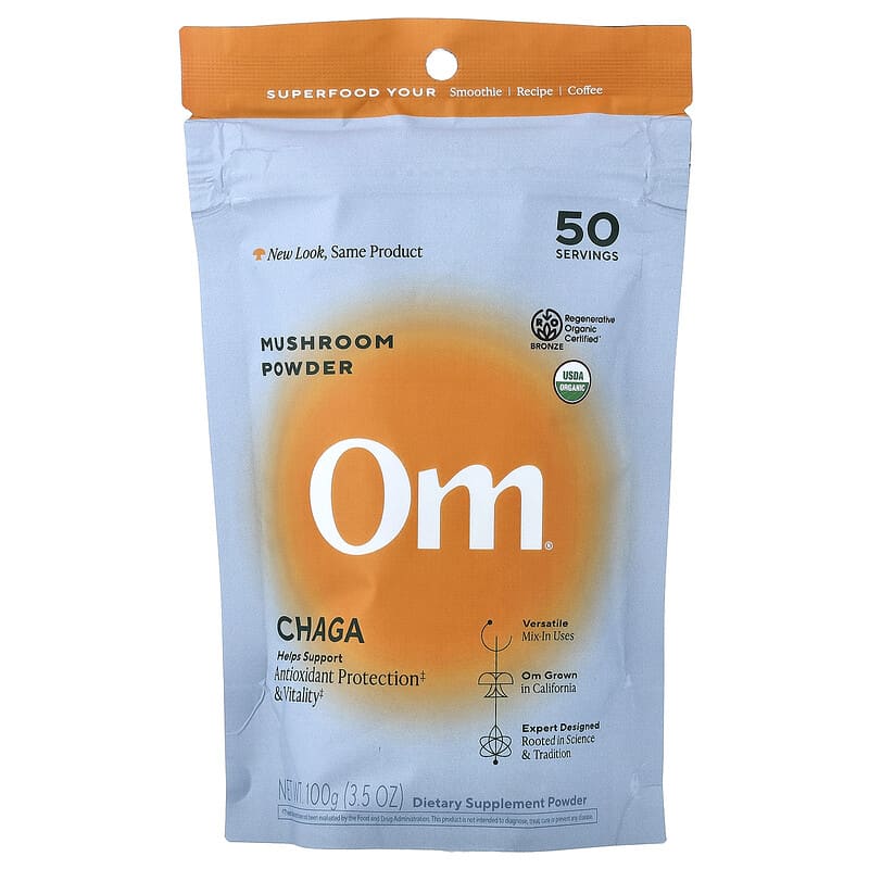 OM MUSHROOMS (Pack Of 3) OM Mushroom Chaga Powder 3.5 Oz