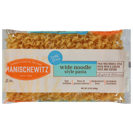 Manischewitz Yolk Free Wide Pasta Noodles 12 Oz Pack of 12