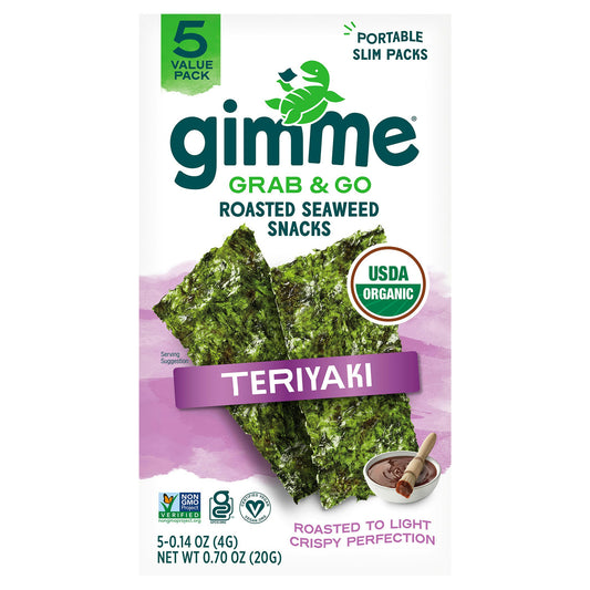 Gimme Teriyaki Seaweed Snack 0.7 Oz Pack of 6