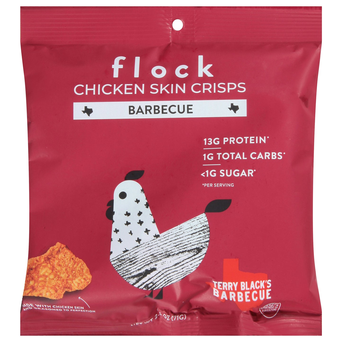 Flock Crisps Chicken BBQ 2.5 Oz (Pack of 8)