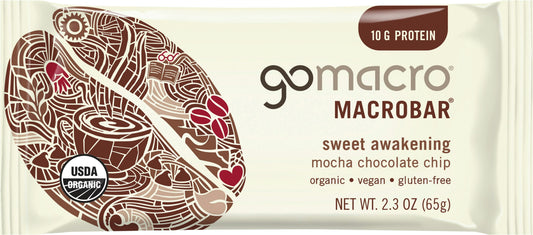 Gomacro Bar Mocha Chocolate Chip 2.3 Oz Pack of 12