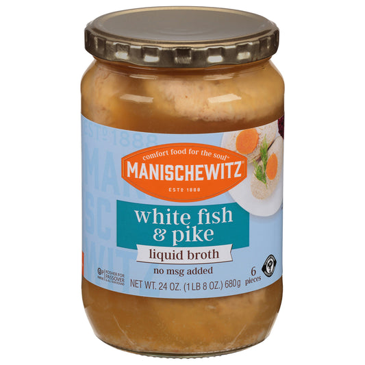 Manischewitz Fish Pike & White Liquid Broth 24 Oz Pack of 6