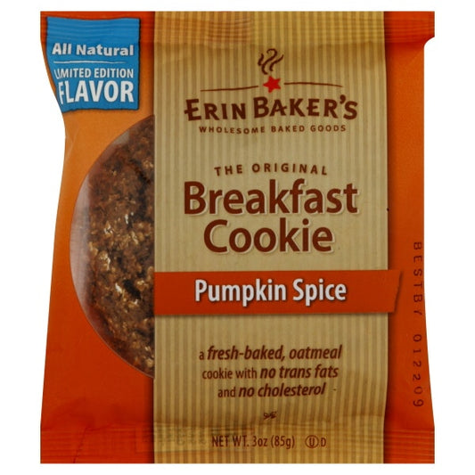Erin Bakers Cookie Breakfast Pumpkin Spice 3 oz (Pack Of 12)