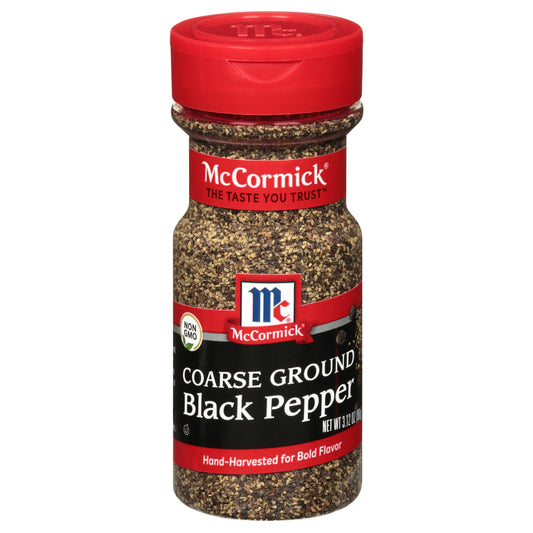Mc Cormick Spice Pepper Black Coarse Ground 3.12 Oz Pack of 12