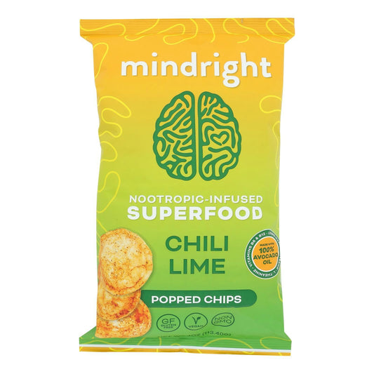 Mindright Chips Popped Chili Lime 4 Oz (Pack Of 12)