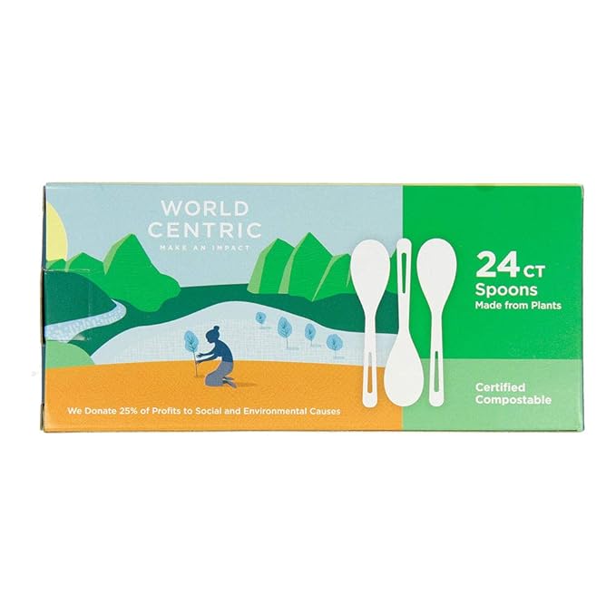 WORLD CENTRIC (Pack of 24) World Centric Corn Starch Spoon 24 Pieces
