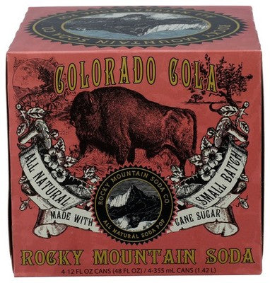 Rocky Mountain Soda Colorado Cola Cans 48 Fl Oz, (4 Cans per Pack), 24 Cans Total