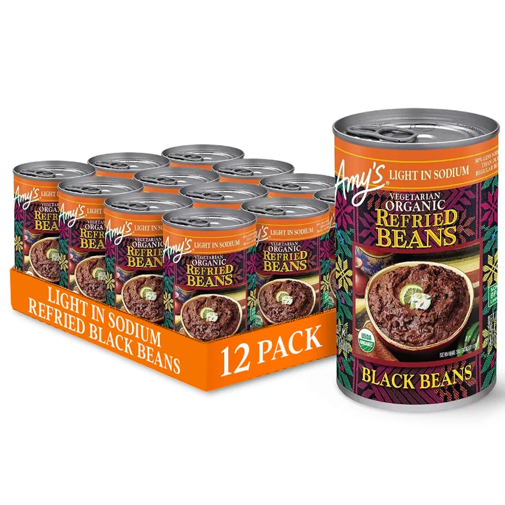 AMYS (Pack Of 12) Amy's Bean Refried Low Sodium Black 15.4 Oz