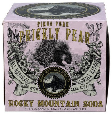 Rocky Mountain Soda Pikes Peak Prickly Pear Cans 48 Fl Oz, (4 Cans per Pack), 24 Cans Total