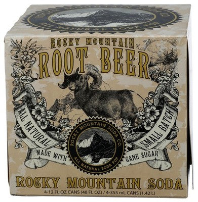 Rocky Mountain Soda Root Beer Cans 48 Fl Oz, (4 Cans per Pack), 24 Cans Total