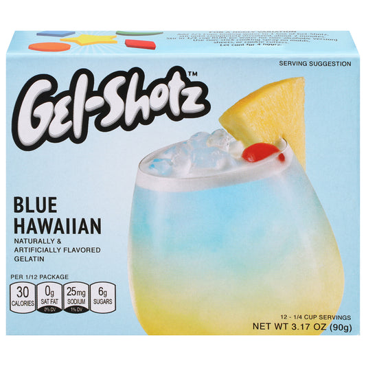 Gel Shotz Gelatin Blue Hawaiian 3.17 Oz (Pack Of 12)