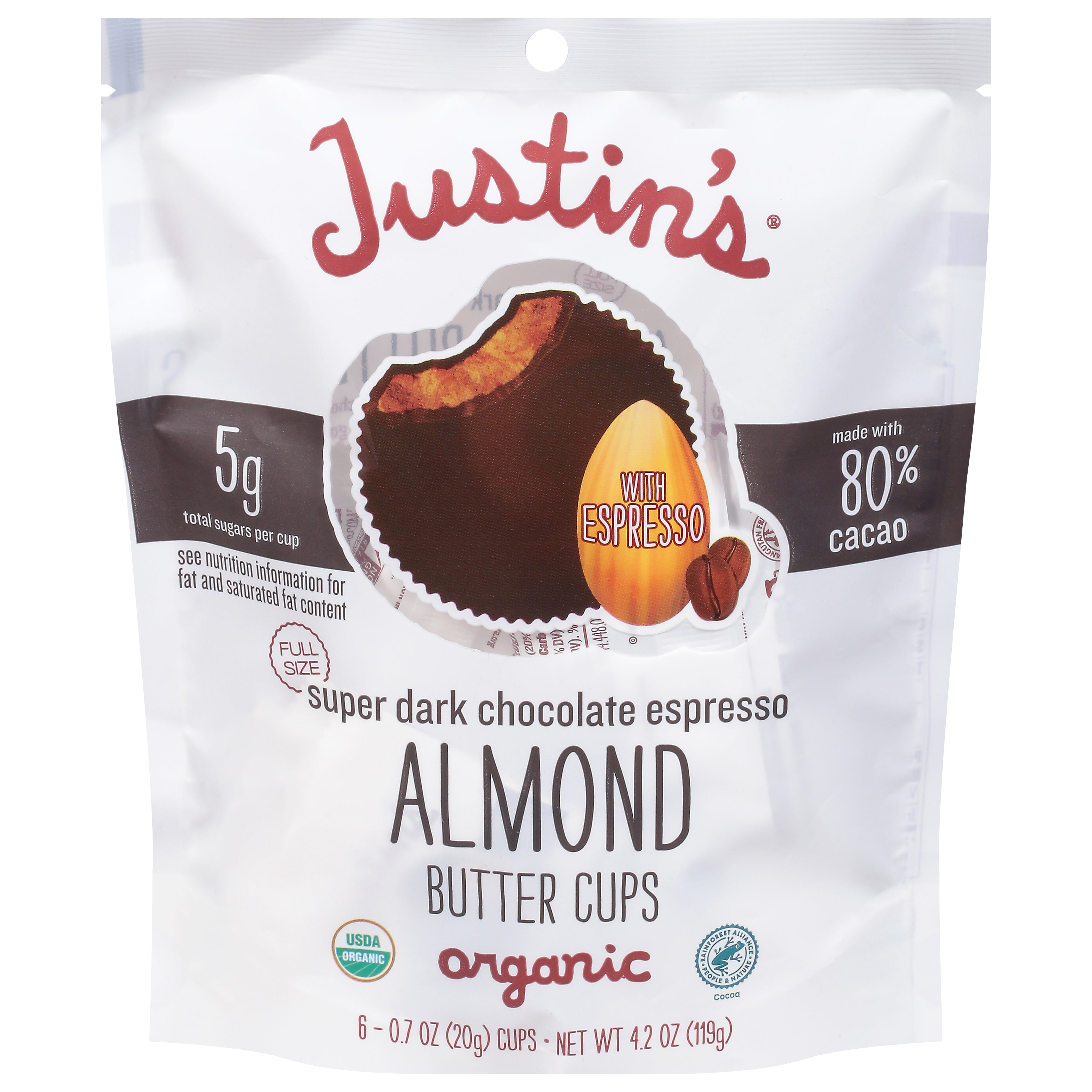 Justin's Cups Dark Almond Butter Espresso
