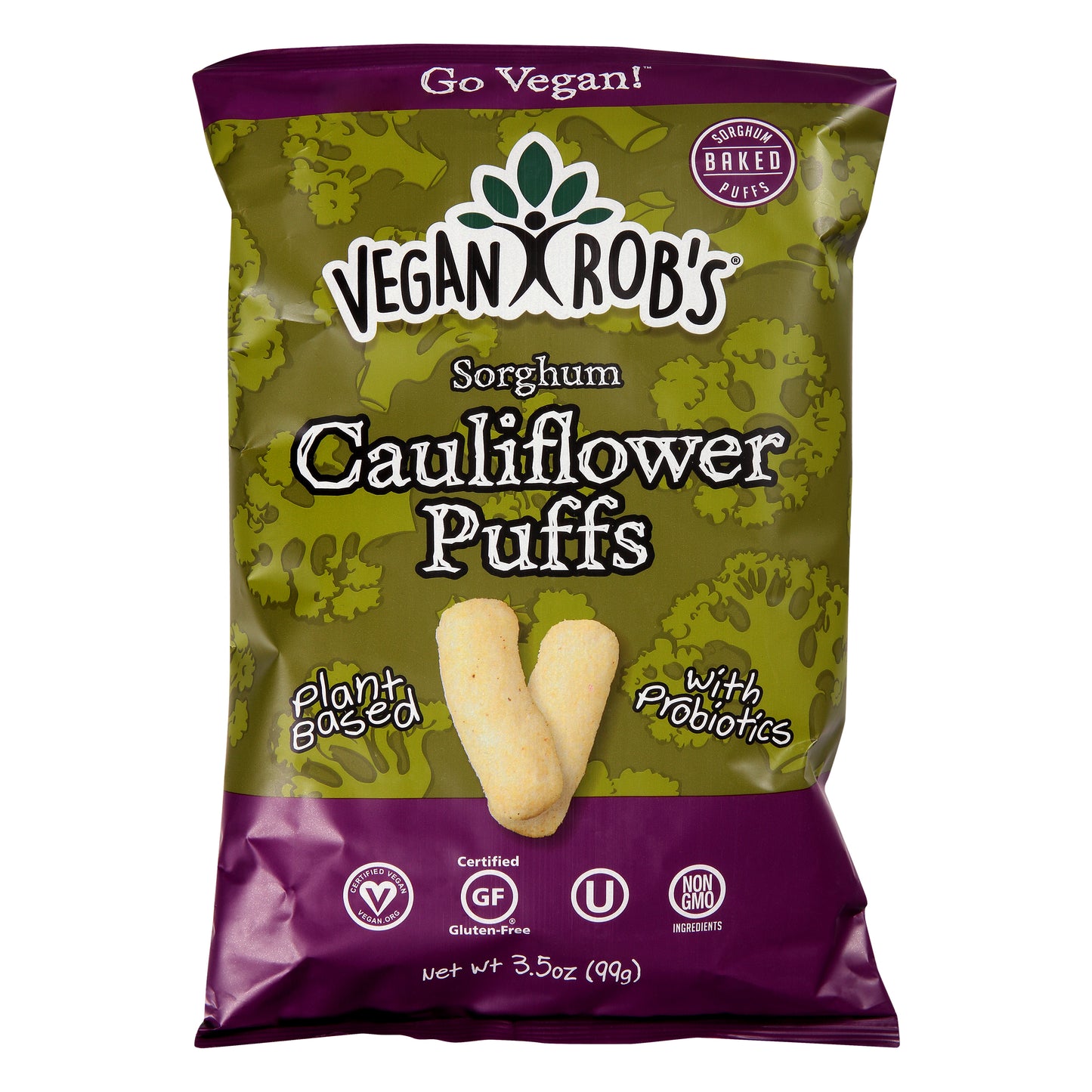 Veganrobs Puffs Cauliflower Probiotc 3.5 oz (Pack Of 12)