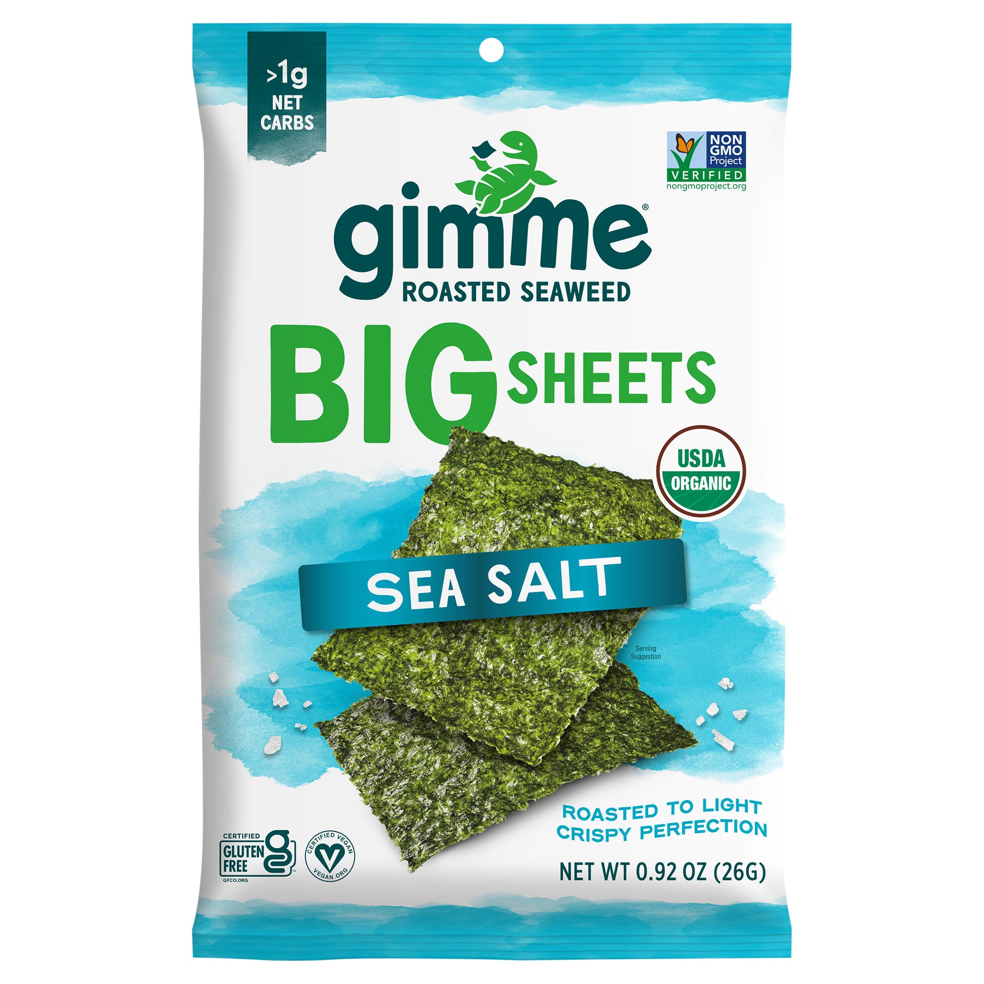 Gimme Seaweed Snack Sea Salt Sheet 0.92 oz (Pack Of 10)