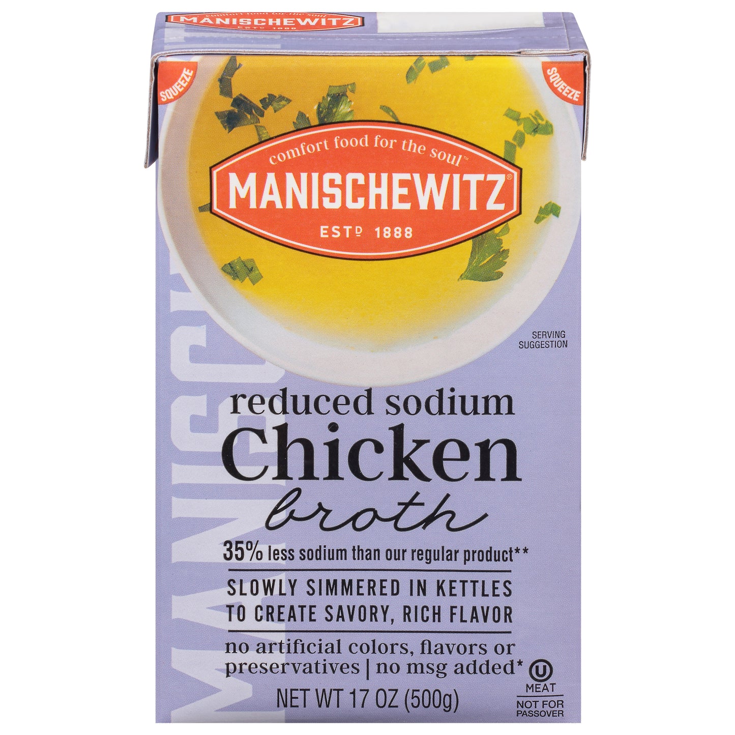 Manischewitz Broth Chicken Low Sodium 17 FO (Pack Of 12)