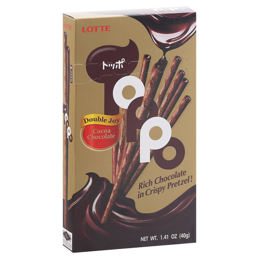 Lotte Pretzel Stick Cocoa Chocolate Topo 1.41 oz (Pack Of 10)