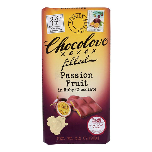 Chocolove Xoxox - Bar Filled Passionfruit Ruby - 3.2 oz (Pack of 10)