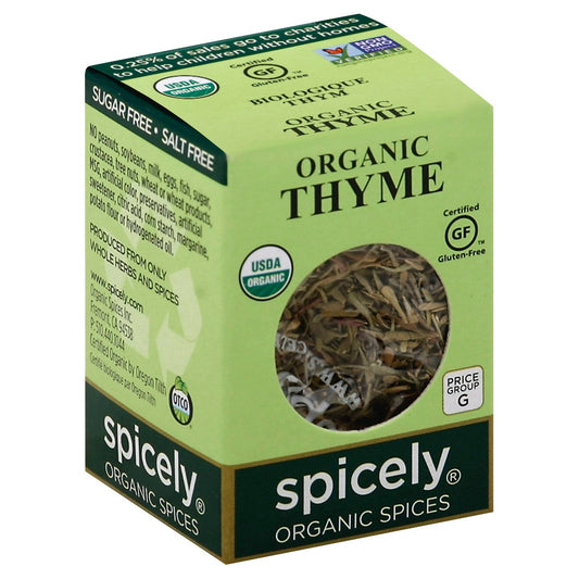 Spicely Organics Seasoning Thyme Box Organic 0.1 Oz Pack of 6