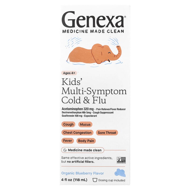 GENEXA (Pack of 4) Genexa Kids Multi Cold & Flu Multivitamin Liquid 4 Fl Oz
