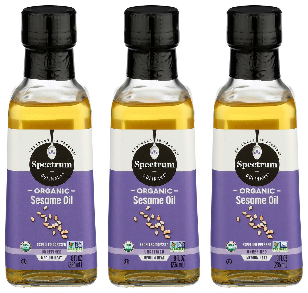Spectrum Naturals Organic Sesame Oil Unrefined Medium Heat