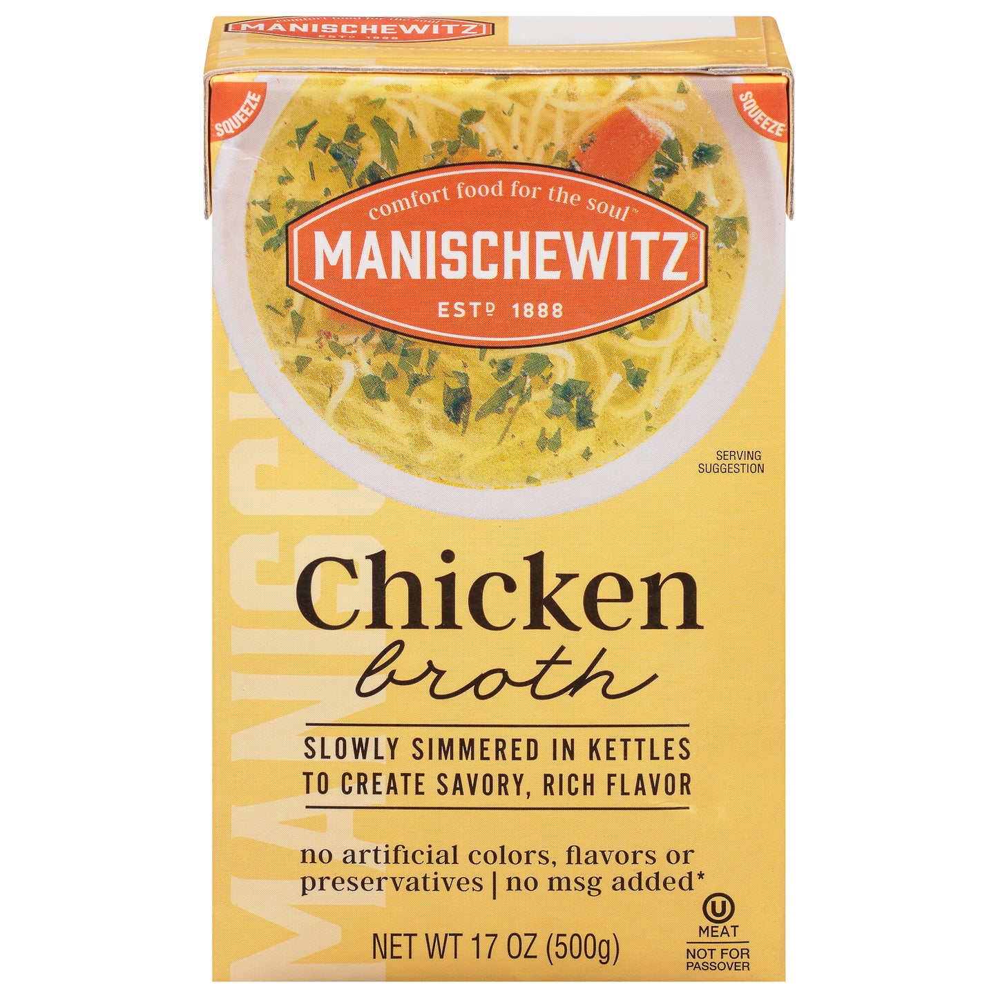 Manischewitz Broth Chicken Aseptic 17 FO (Pack Of 12)