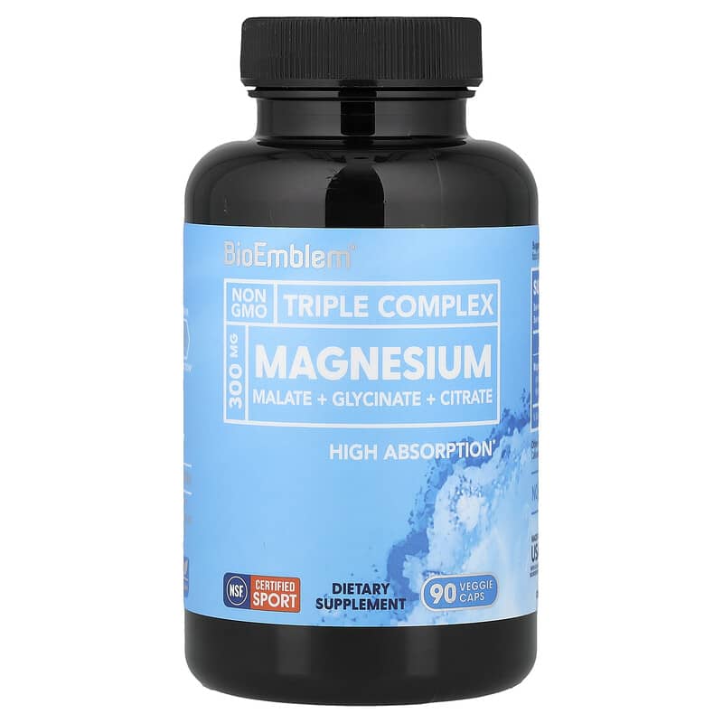 BIOEMBLEM (Pack of 3) Bioemblem Magnesium Triple Complex Vegetarian 90 Vegetarian Capsules