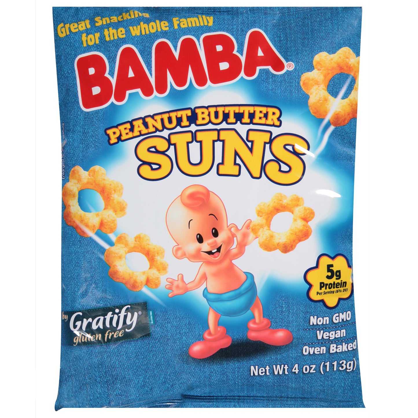 Gratify Bamba Peanut Butter Suns 4 Oz (Pack Of 12)