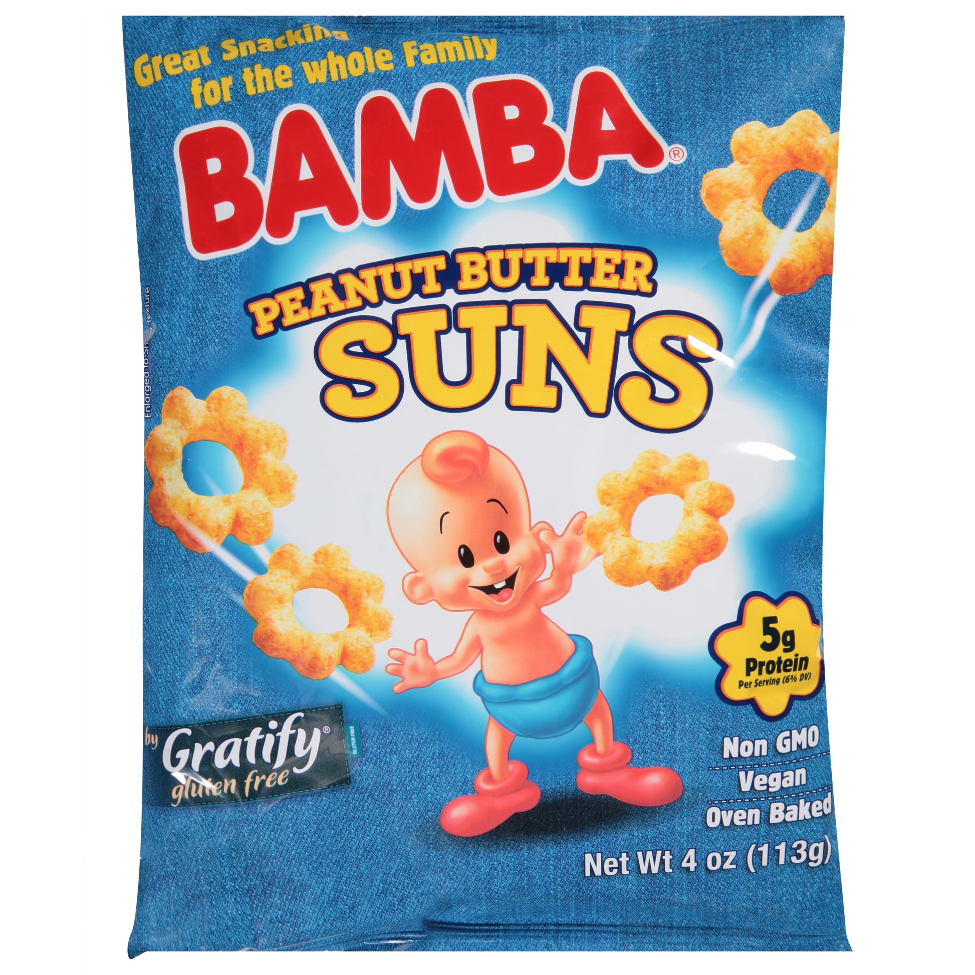 Gratify Bamba Peanut Butter Suns 4 Oz (Pack Of 12)