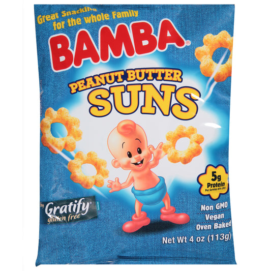 Gratify Bamba Peanut Butter Suns 4 Oz (Pack Of 12)