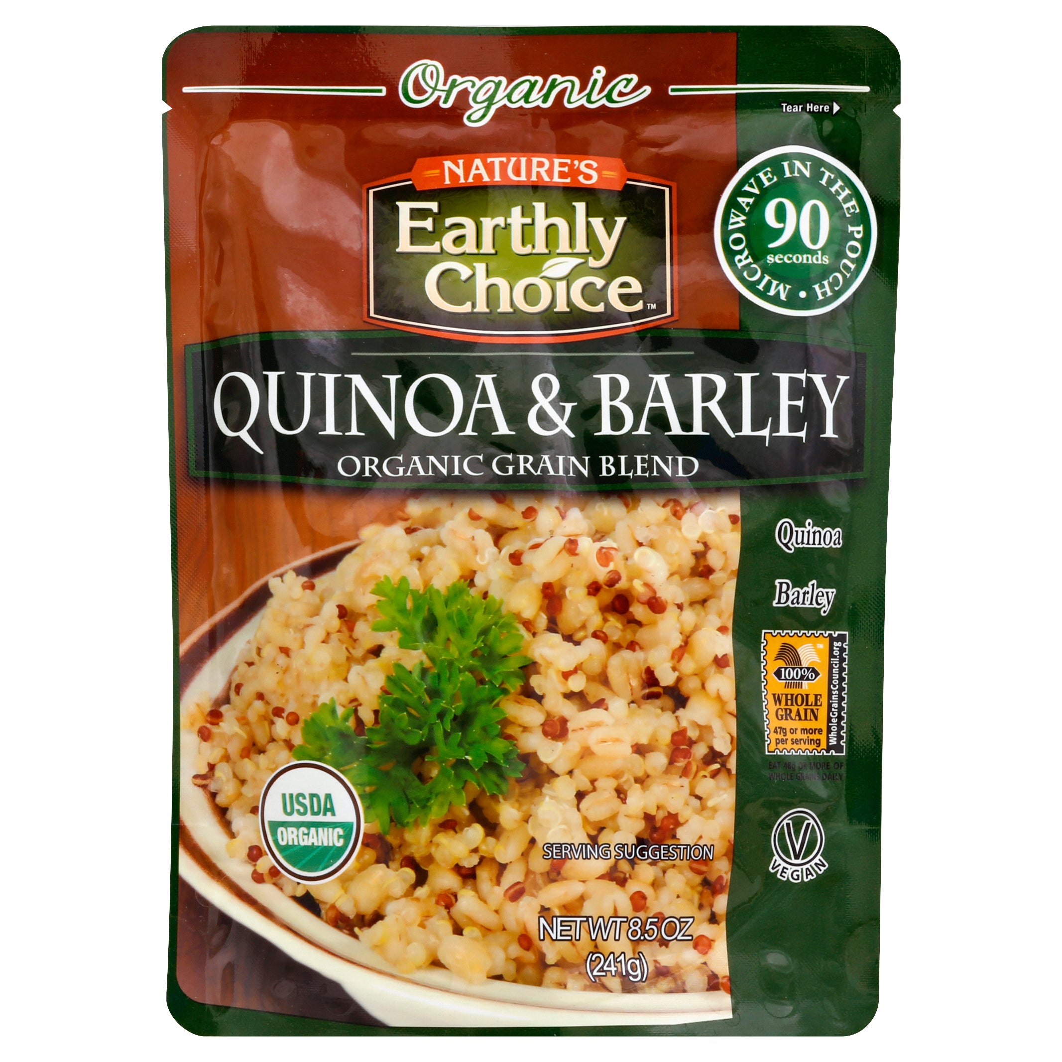 Nature's Earthly Choice Grain Microwave Quinoa Barley Organic