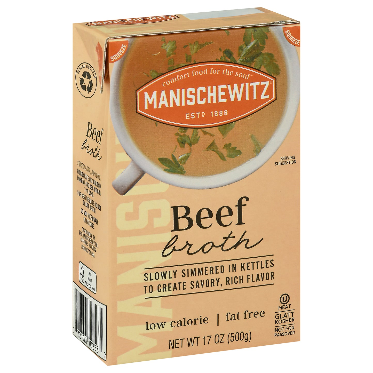 Manischewitz Broth Beef Aseptic Mani 17 FO (Pack Of 12)