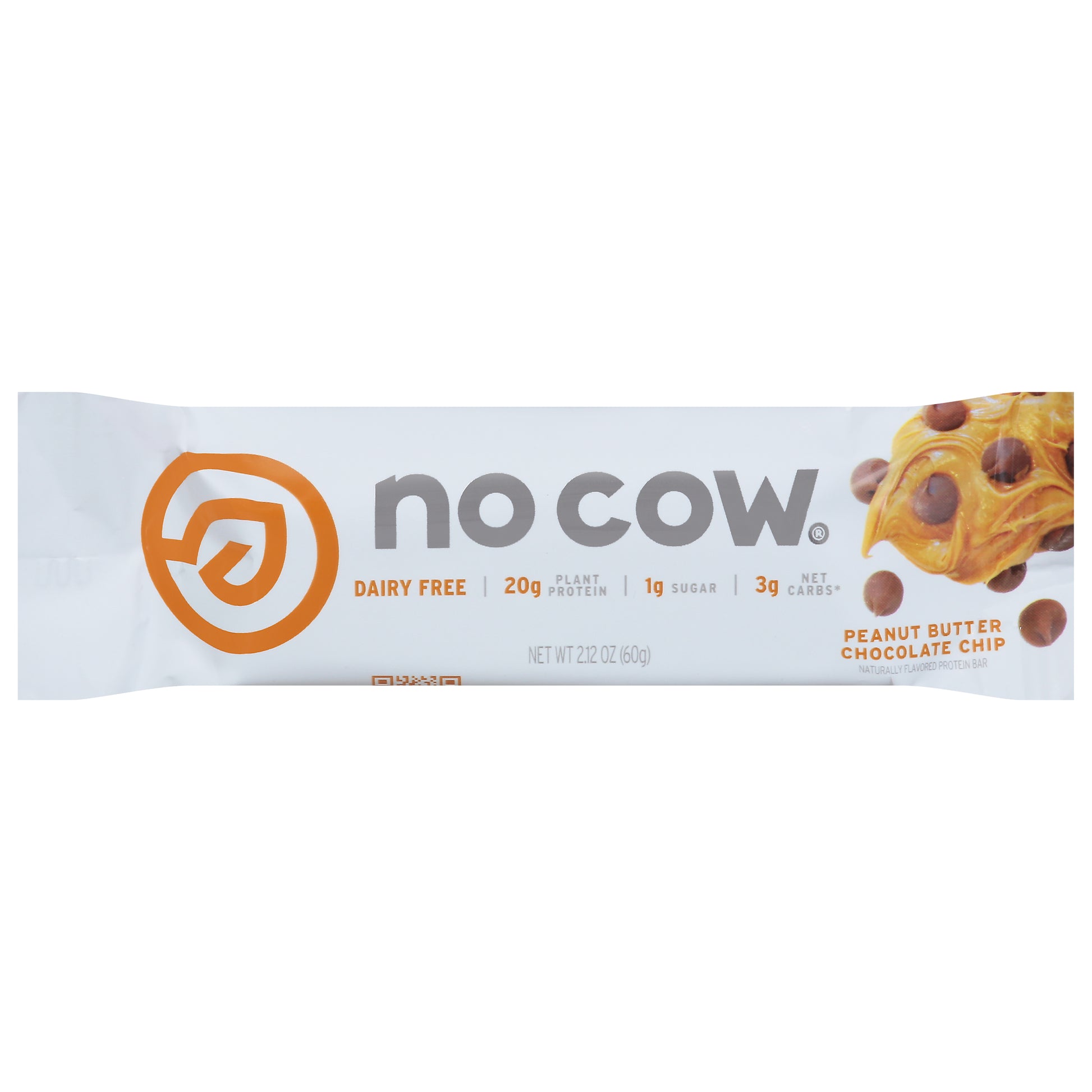 No Cow Bar Peanut Butter Chocolate Chip 2.12 oz (Pack Of 12)