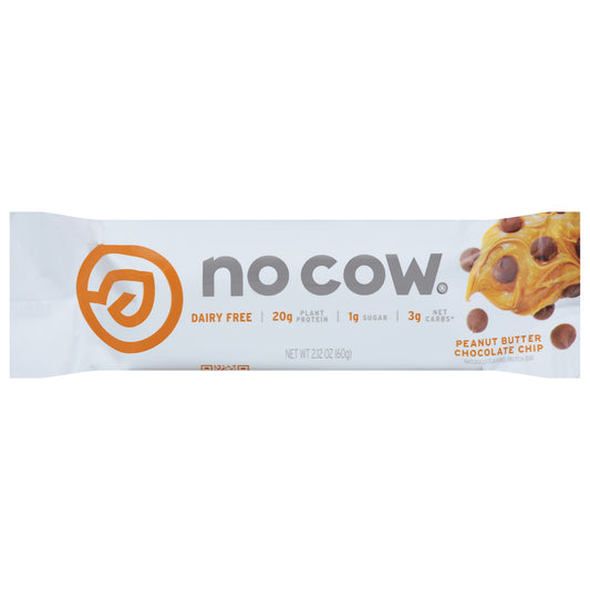 No Cow Bar Peanut Butter Chocolate Chip 2.12 oz (Pack Of 12)