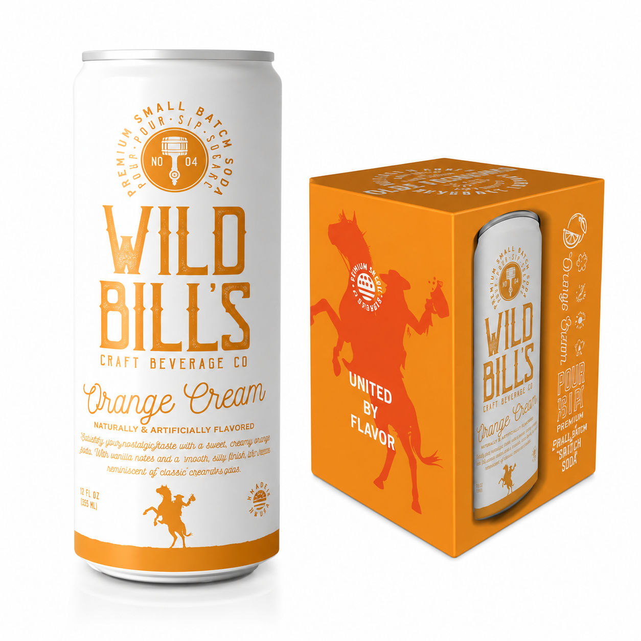 WILD BILLS CRAF (Pack Of 6) Wild Bills Craft Soda Soda Orange Cream 4-Pack 48 Fl Oz (24 Cans)