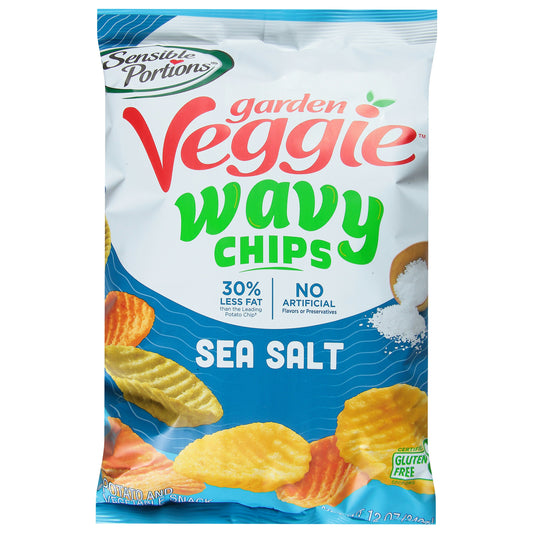 Sensible Portions Chips Wavy Sea Salt 12 Oz (Pack of 8)
