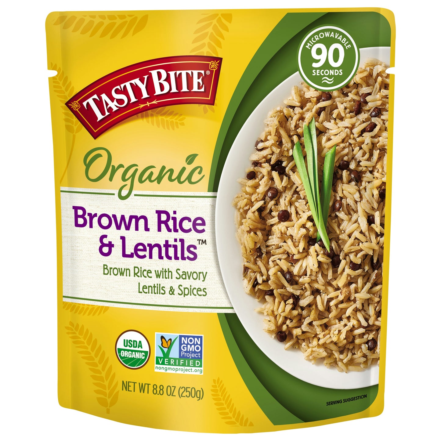 Tasty Bite Rice Brown W/ Lentils Whole Grain 8.8 Oz (Pack of 6)