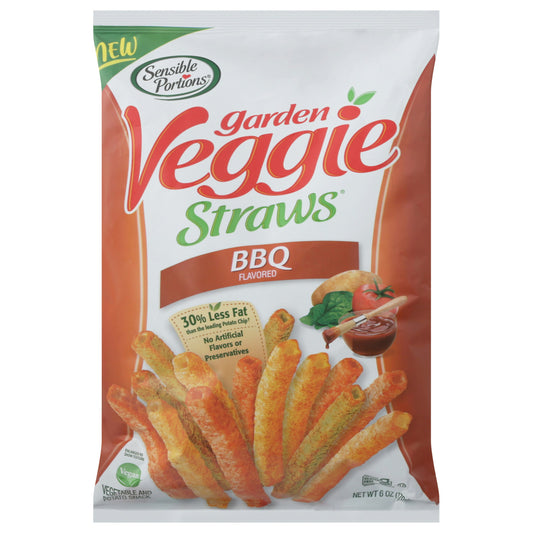 Sensible Portions Veggie Straws Barbeque 6 Oz (Pack of 6)
