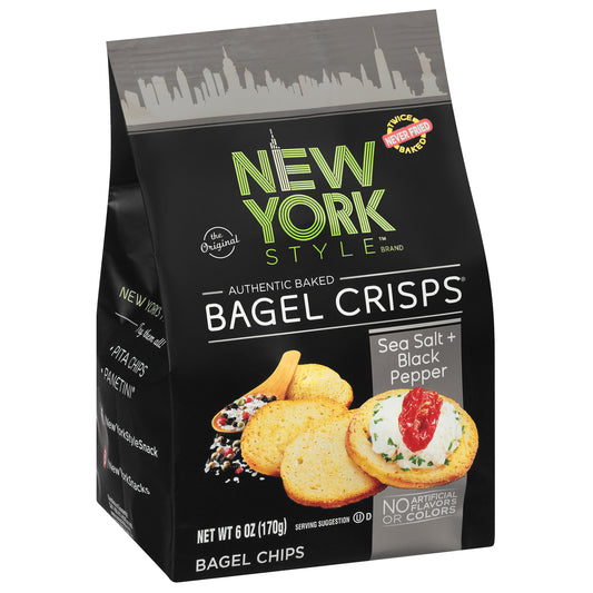 New York Style Bagel Crisp Sea Salt Crackers Pepper 6 oz (Pack Of 6)